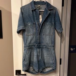 Jean romper shorts
